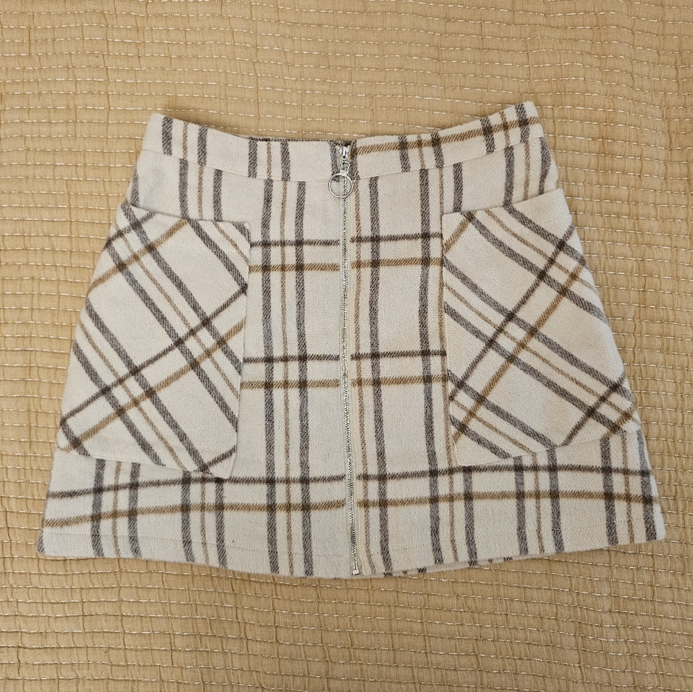 HYFVE Plaid Y2k‎ Wool Blend Mini Skirt Preppy Academia Size M